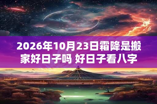 2026年10月23日霜降是搬家好日子吗 好日子看八字