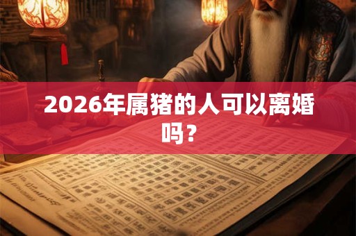 2026年属猪的人可以离婚吗？