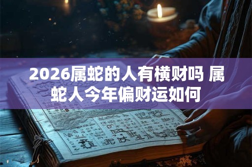2026属蛇的人有横财吗 属蛇人今年偏财运如何
