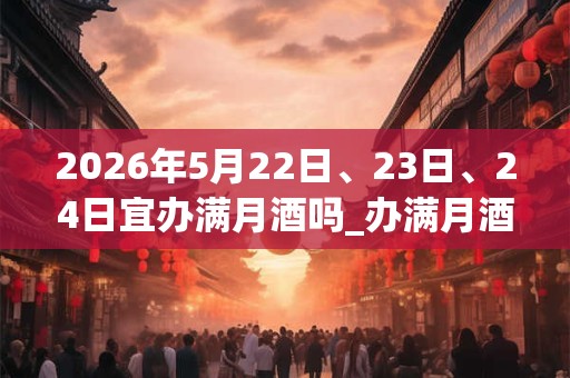 2026年5月22日、23日、24日宜办满月酒吗_办满月酒好不好