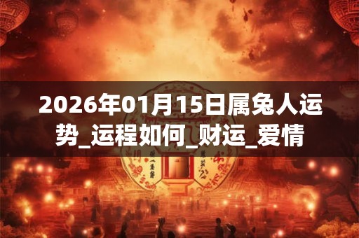 2026年01月15日属兔人运势_运程如何_财运_爱情