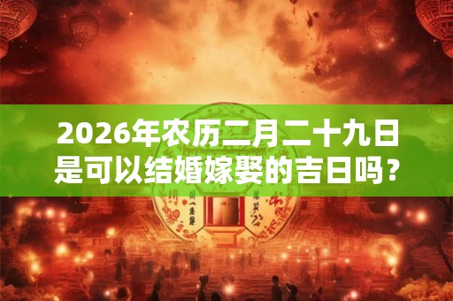 2026年农历二月二十九日是可以结婚嫁娶的吉日吗？
