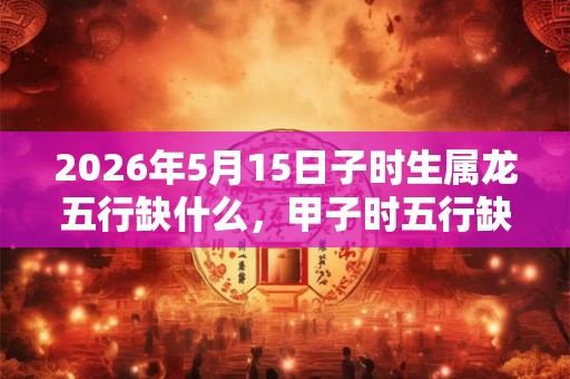 2026年5月15日子时生属龙五行缺什么，甲子时五行缺什么
