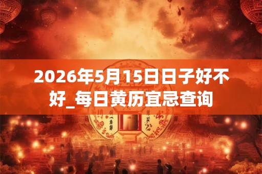 2026年5月15日日子好不好_每日黄历宜忌查询
