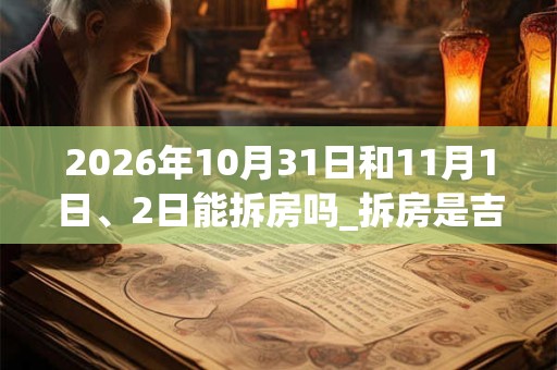 2026年10月31日和11月1日、2日能拆房吗_拆房是吉日吗
