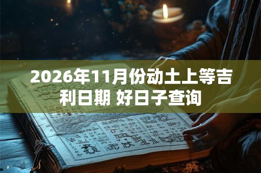 2026年11月份动土上等吉利日期 好日子查询