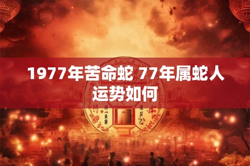1977年苦命蛇 77年属蛇人运势如何