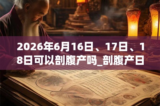 2026年6月16日、17日、18日可以剖腹产吗_剖腹产日子好吗 2026年6月16日、17日、18日可以剖腹产吗_剖腹产日子好吗