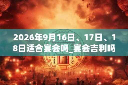 2026年9月16日、17日、18日适合宴会吗_宴会吉利吗