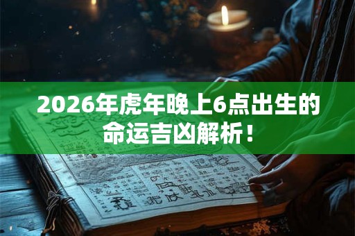 2026年虎年晚上6点出生的命运吉凶解析！