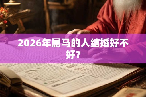 2026年属马的人结婚好不好? 2026年属马的人结婚好不好?