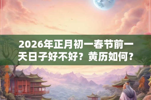 2026年正月初一春节前一天日子好不好？黄历如何？
