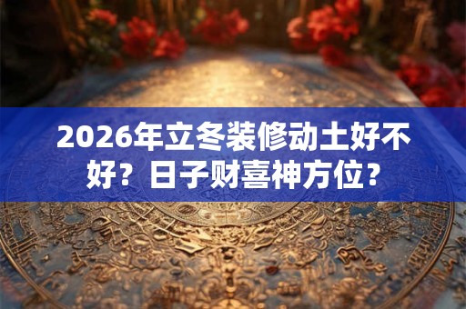 2026年立冬装修动土好不好?日子财喜神方位? 2026年立冬装修动土好不好?日子财喜神方位?