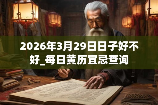 2026年3月29日日子好不好_每日黄历宜忌查询