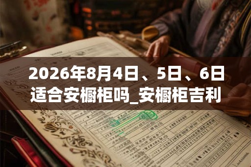 2026年8月4日、5日、6日适合安橱柜吗_安橱柜吉利吗