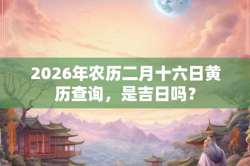 2026年农历二月十六日黄历查询，是吉日吗？