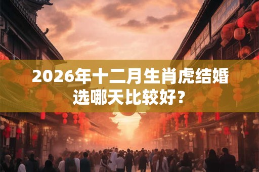 2026年十二月生肖虎结婚选哪天比较好？