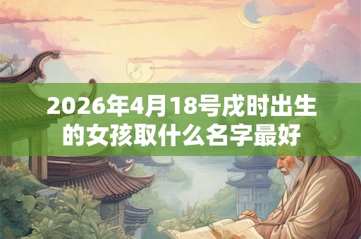 2026年4月18号戌时出生的女孩取什么名字最好