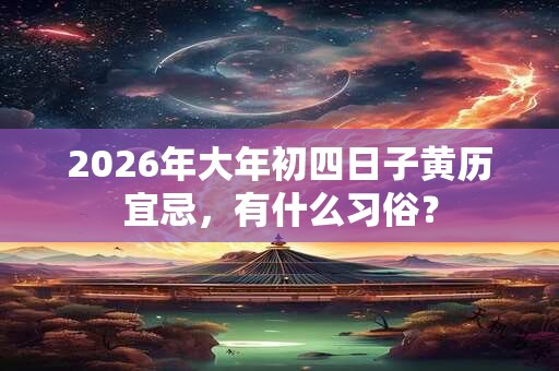 2026年大年初四日子黄历宜忌，有什么习俗？