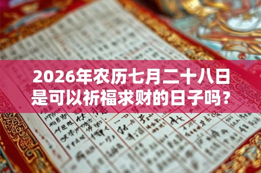 2026年农历七月二十八日是可以祈福求财的日子吗？
