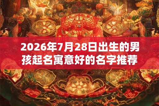 2026年7月28日出生的男孩起名寓意好的名字推荐