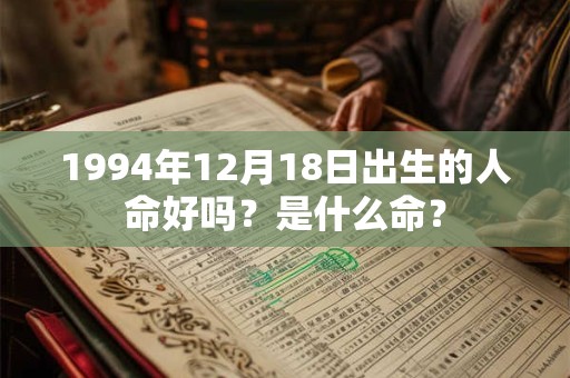 1994年12月18日出生的人命好吗?是什么命? 1994年12月18日出生的人命好吗?是什么命?