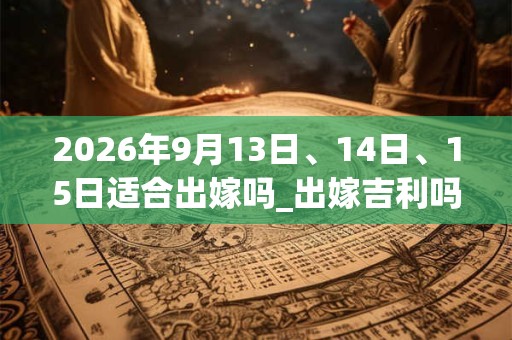 2026年9月13日、14日、15日适合出嫁吗_出嫁吉利吗