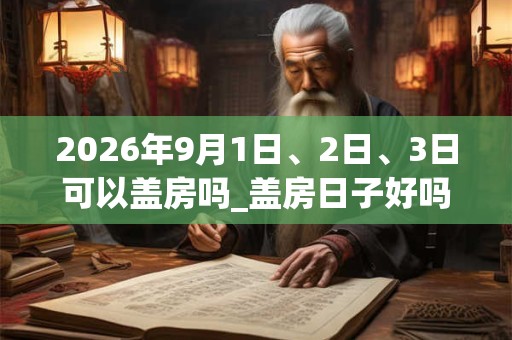 2026年9月1日、2日、3日可以盖房吗_盖房日子好吗