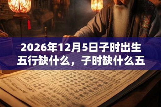 2026年12月5日子时出生五行缺什么，子时缺什么五行