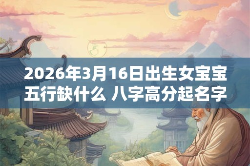 2026年3月16日出生女宝宝五行缺什么 八字高分起名字