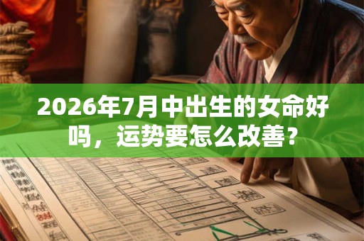 2026年7月中出生的女命好吗，运势要怎么改善？