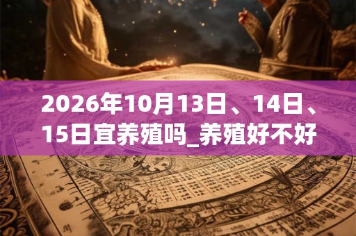 2026年10月13日、14日、15日宜养殖吗_养殖好不好