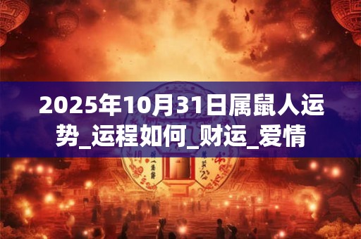 2025年10月31日属鼠人运势_运程如何_财运_爱情