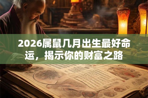 2026属鼠几月出生最好命运，揭示你的财富之路