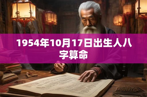 1954年10月17日出生人八字算命