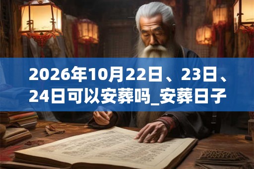 2026年10月22日、23日、24日可以安葬吗_安葬日子好吗