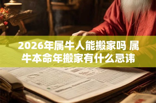 2026年属牛人能搬家吗 属牛本命年搬家有什么忌讳 2026年属牛人能搬家吗 属牛本命年搬家有什么忌讳