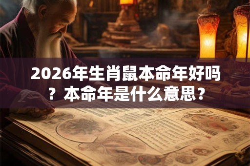 2026年生肖鼠本命年好吗？本命年是什么意思？