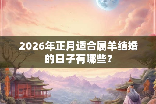 2026年正月适合属羊结婚的日子有哪些? 2026年正月适合属羊结婚的日子有哪些?