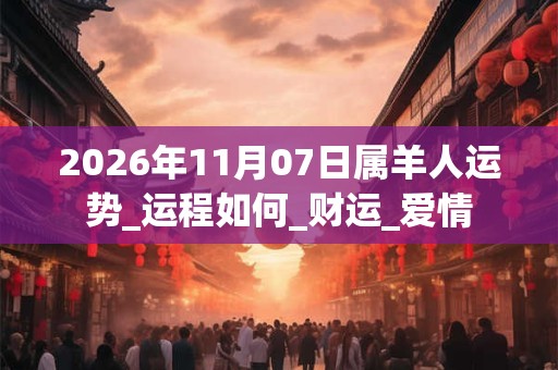 2026年11月07日属羊人运势_运程如何_财运_爱情