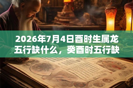 2026年7月4日酉时生属龙五行缺什么，癸酉时五行缺什么