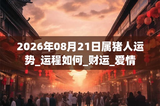 2026年08月21日属猪人运势_运程如何_财运_爱情