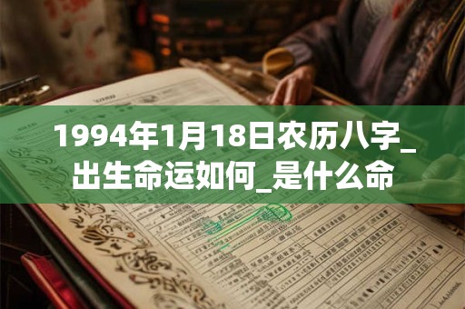 1994年1月18日农历八字_出生命运如何_是什么命 1994年1月18日农历八字_出生命运如何_是什么命