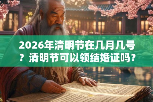 2026年清明节在几月几号？清明节可以领结婚证吗？