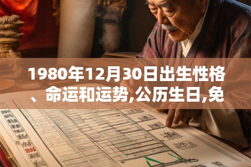 1980年12月30日出生性格、命运和运势,公历生日,免费算命 1980年12月30日出生性格、命运和运势,公历生日,免费算命