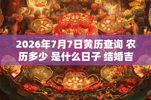 2026年7月7日黄历查询 农历多少 是什么日子 结婚吉时 2026年7月7日黄历查询 农历多少 是什么日子 结婚吉时