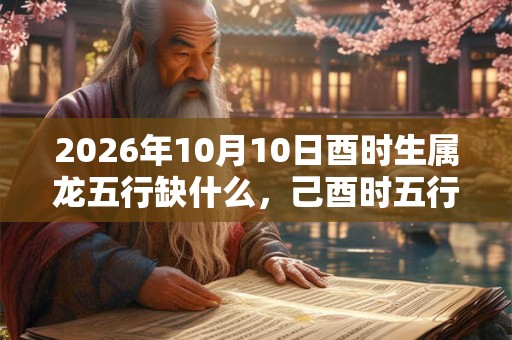 2026年10月10日酉时生属龙五行缺什么，己酉时五行缺什么