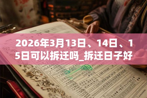 2026年3月13日、14日、15日可以拆迁吗_拆迁日子好吗 2026年3月13日、14日、15日可以拆迁吗_拆迁日子好吗