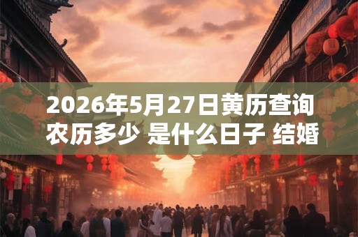 2026年5月27日黄历查询 农历多少 是什么日子 结婚吉时 2026年5月27日黄历查询 农历多少 是什么日子 结婚吉时