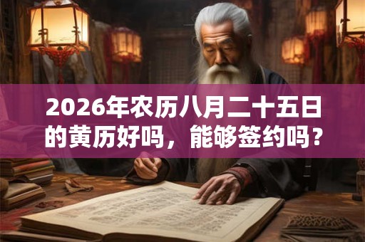 2026年农历八月二十五日的黄历好吗，能够签约吗？
